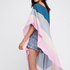 Free People Neon Rainbow Assymetrical Kaftan